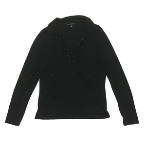 Banana Republic Collared Criss Cross Tie Blouse L